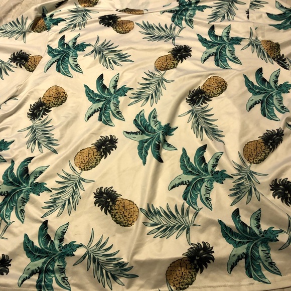 Plus Tropical & Pineapple Print Polyester Shirt - Picture 10 of 14